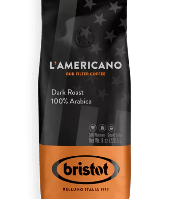 Bristot L'Americano Dark Roast – 100% Arabica Filter Coffee with Bold Cocoa & Toasted Notes