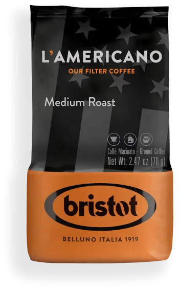 Bristot L'Americano Medium Roast – Convenient Pre-Ground Portion Packs