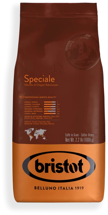 Bristot Speciale – Premium Medium Roast Coffee Beans with Nutty, Chocolatey Notes